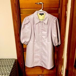 Purple XL leather button up dress from Lulus